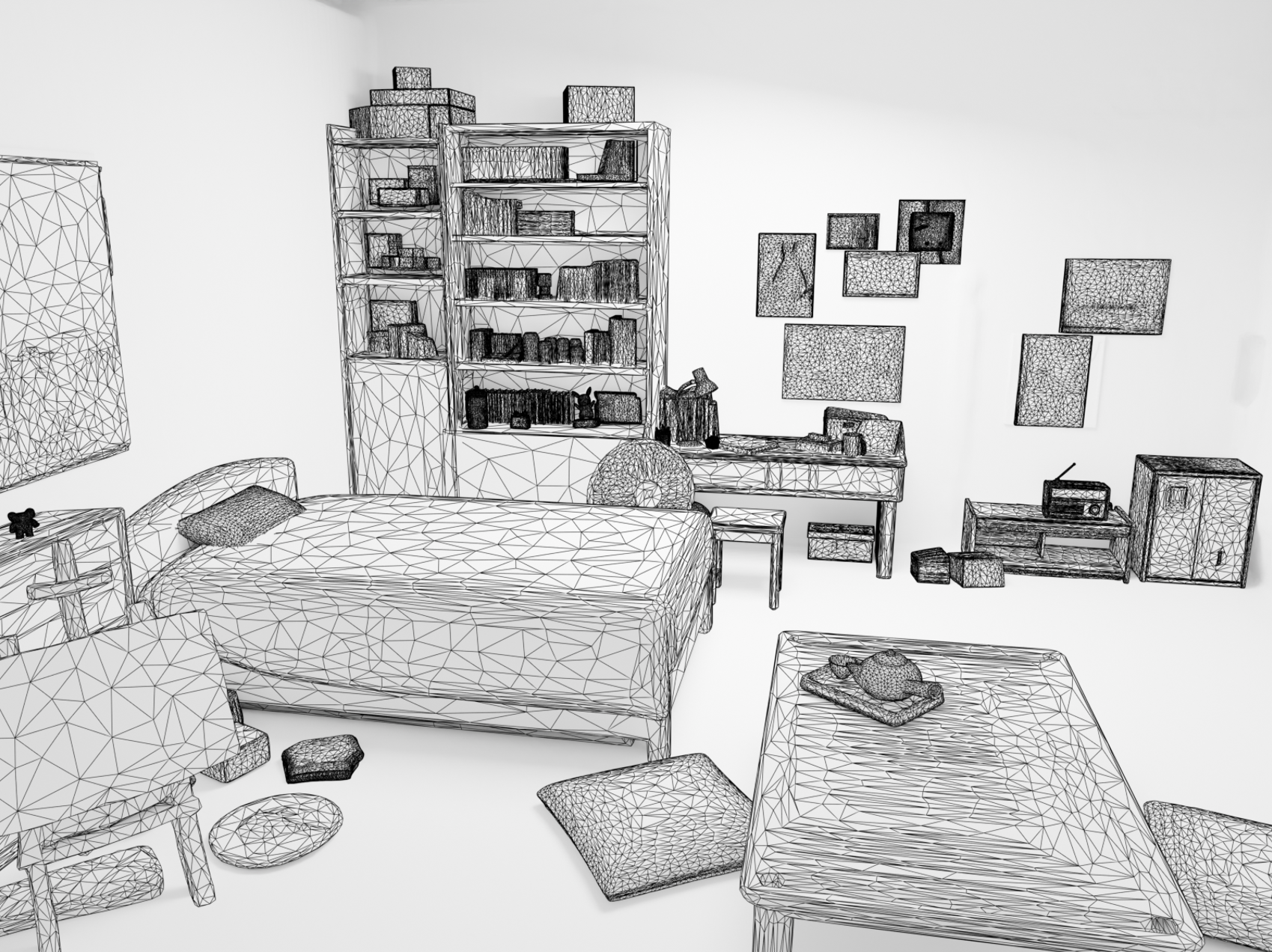 Blender scene grid rendering