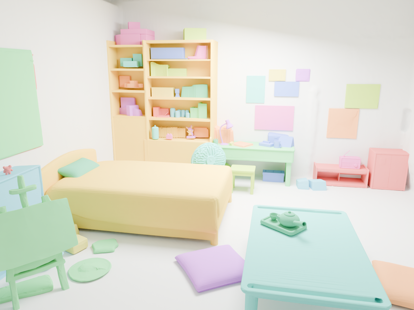 Blender scene with decomposed object colors